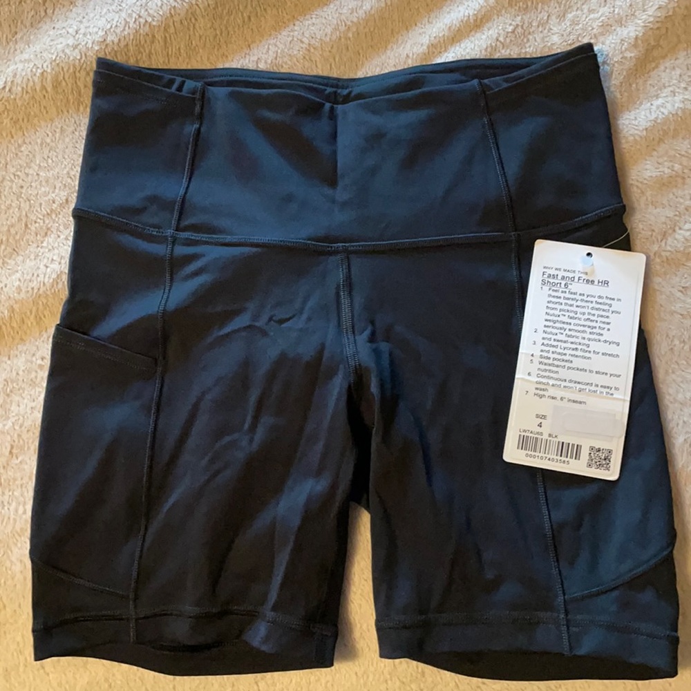 NWT Lululemon Fast and Free HR Short 6”